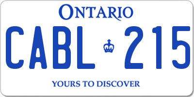 ON license plate CABL215