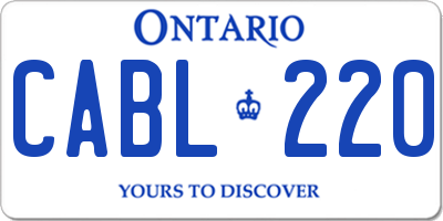 ON license plate CABL220