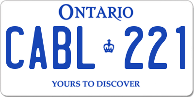 ON license plate CABL221