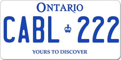 ON license plate CABL222