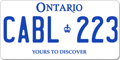 ON license plate CABL223