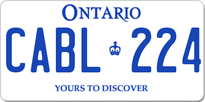 ON license plate CABL224