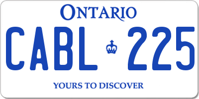 ON license plate CABL225