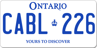 ON license plate CABL226