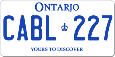 ON license plate CABL227