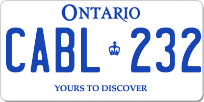 ON license plate CABL232