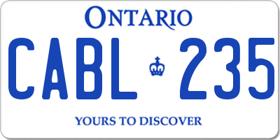 ON license plate CABL235