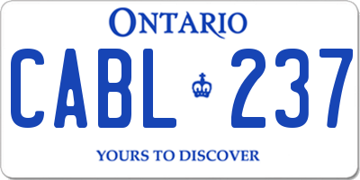 ON license plate CABL237