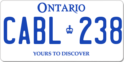 ON license plate CABL238