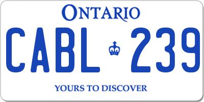 ON license plate CABL239