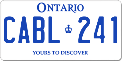 ON license plate CABL241