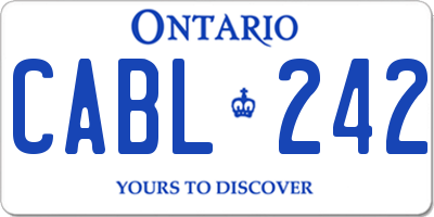 ON license plate CABL242