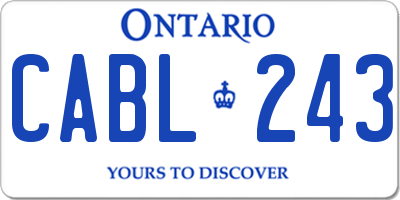 ON license plate CABL243