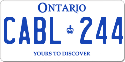 ON license plate CABL244