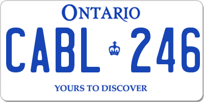 ON license plate CABL246