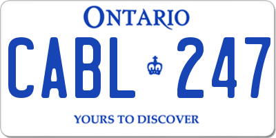 ON license plate CABL247