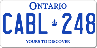 ON license plate CABL248