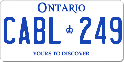 ON license plate CABL249