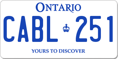 ON license plate CABL251