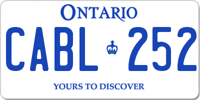 ON license plate CABL252