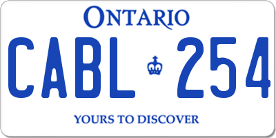 ON license plate CABL254