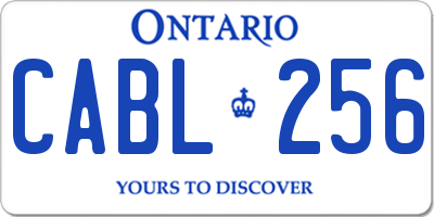 ON license plate CABL256