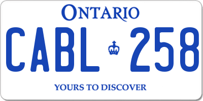 ON license plate CABL258