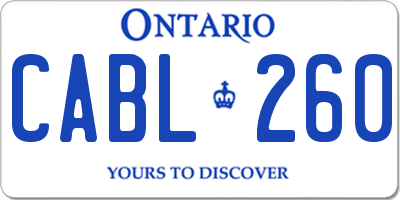 ON license plate CABL260