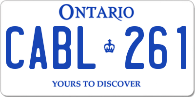 ON license plate CABL261