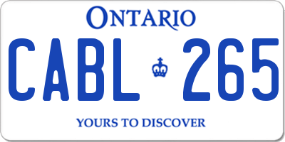 ON license plate CABL265