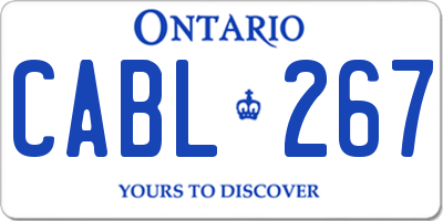 ON license plate CABL267