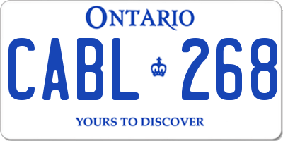 ON license plate CABL268