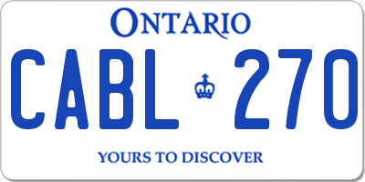 ON license plate CABL270