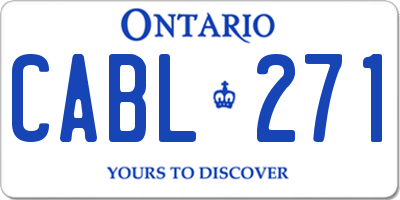 ON license plate CABL271