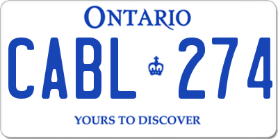 ON license plate CABL274