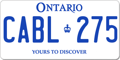 ON license plate CABL275