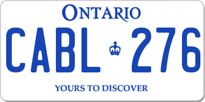 ON license plate CABL276