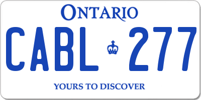 ON license plate CABL277