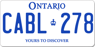 ON license plate CABL278