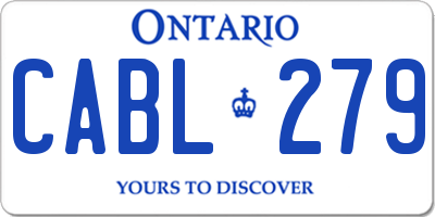 ON license plate CABL279