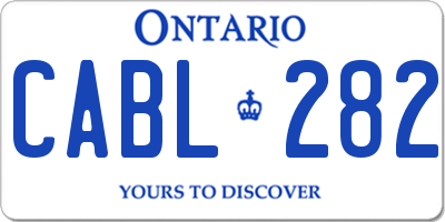 ON license plate CABL282