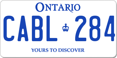 ON license plate CABL284