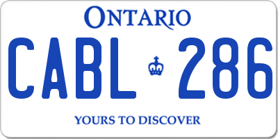 ON license plate CABL286