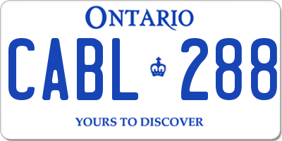 ON license plate CABL288