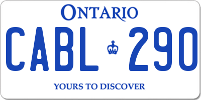 ON license plate CABL290