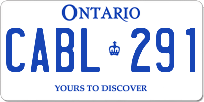 ON license plate CABL291