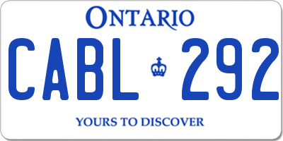 ON license plate CABL292