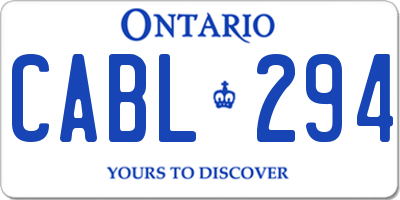 ON license plate CABL294