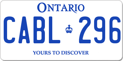 ON license plate CABL296