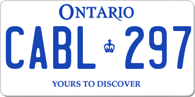 ON license plate CABL297